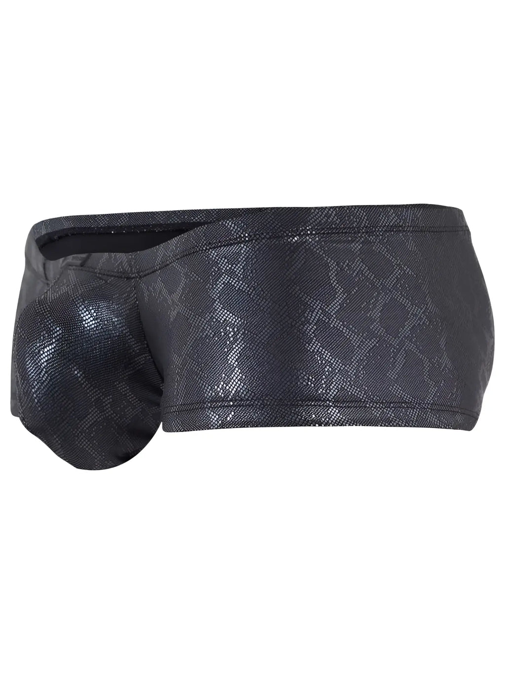 Clever 26043 Atlas Trunks in sleek metallic black with a textured snakeskin pattern and contoured pouch.