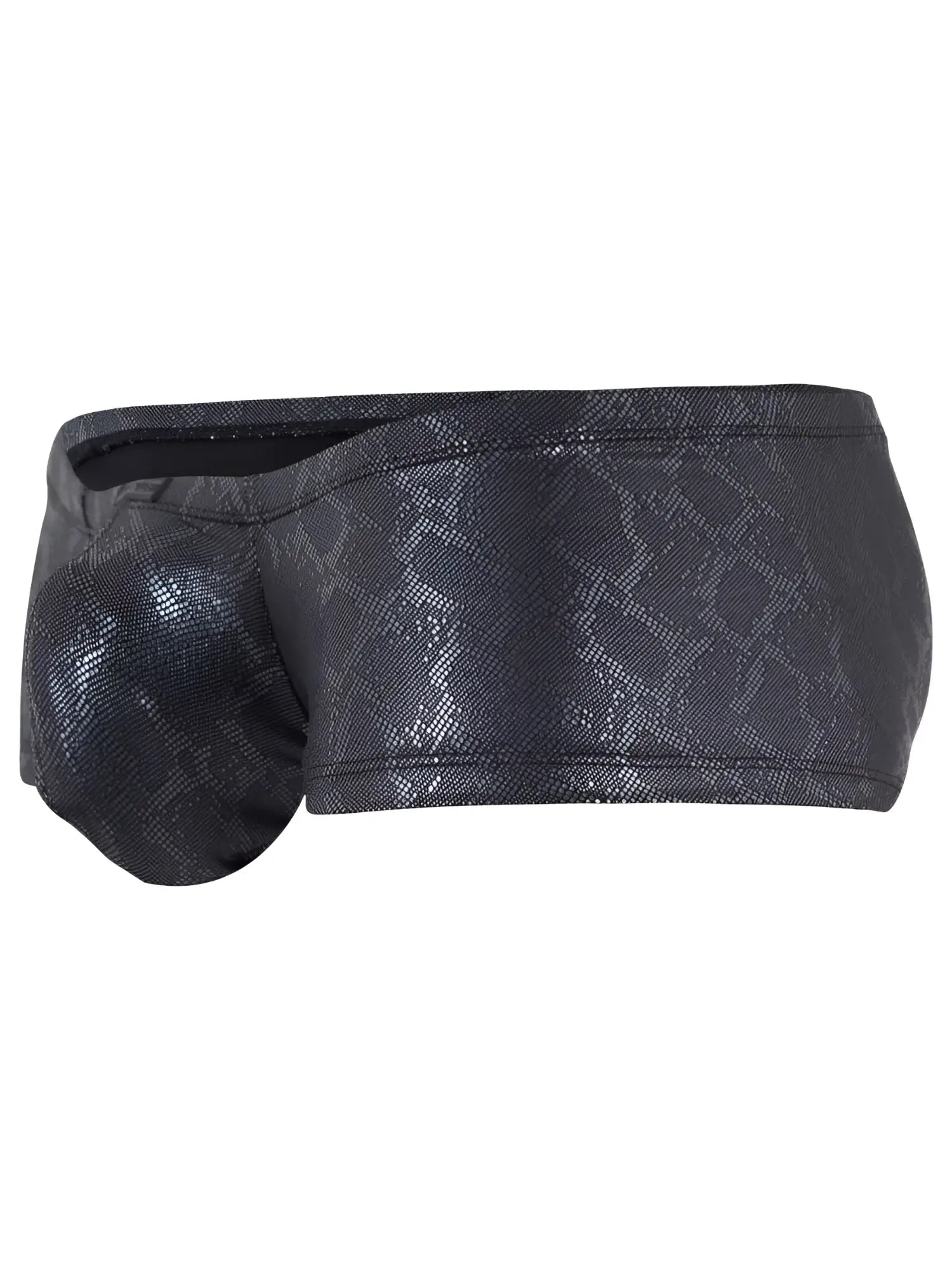 Clever 26043 Atlas Trunks in sleek metallic black with a textured snakeskin pattern and contoured pouch.