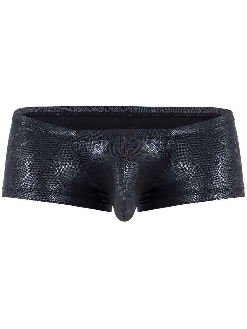 Clever 26043 Atlas trunks in a black metallic, textured fabric with a contoured pouch design.