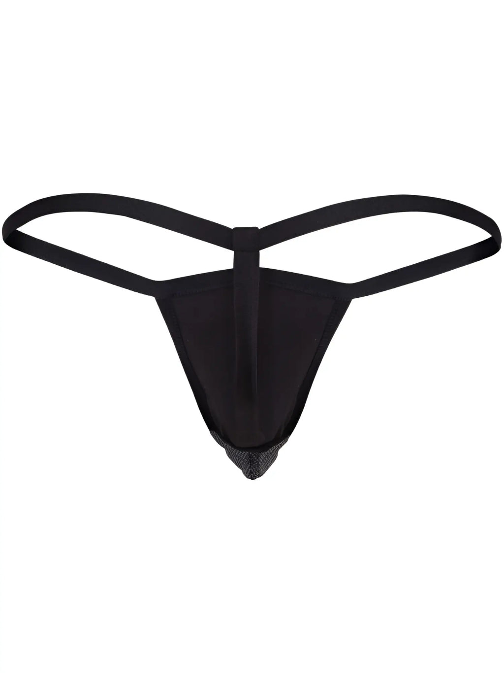 Clever 26047 Atlas black G-string featuring a minimal, modern strap design with a textured front pouch.