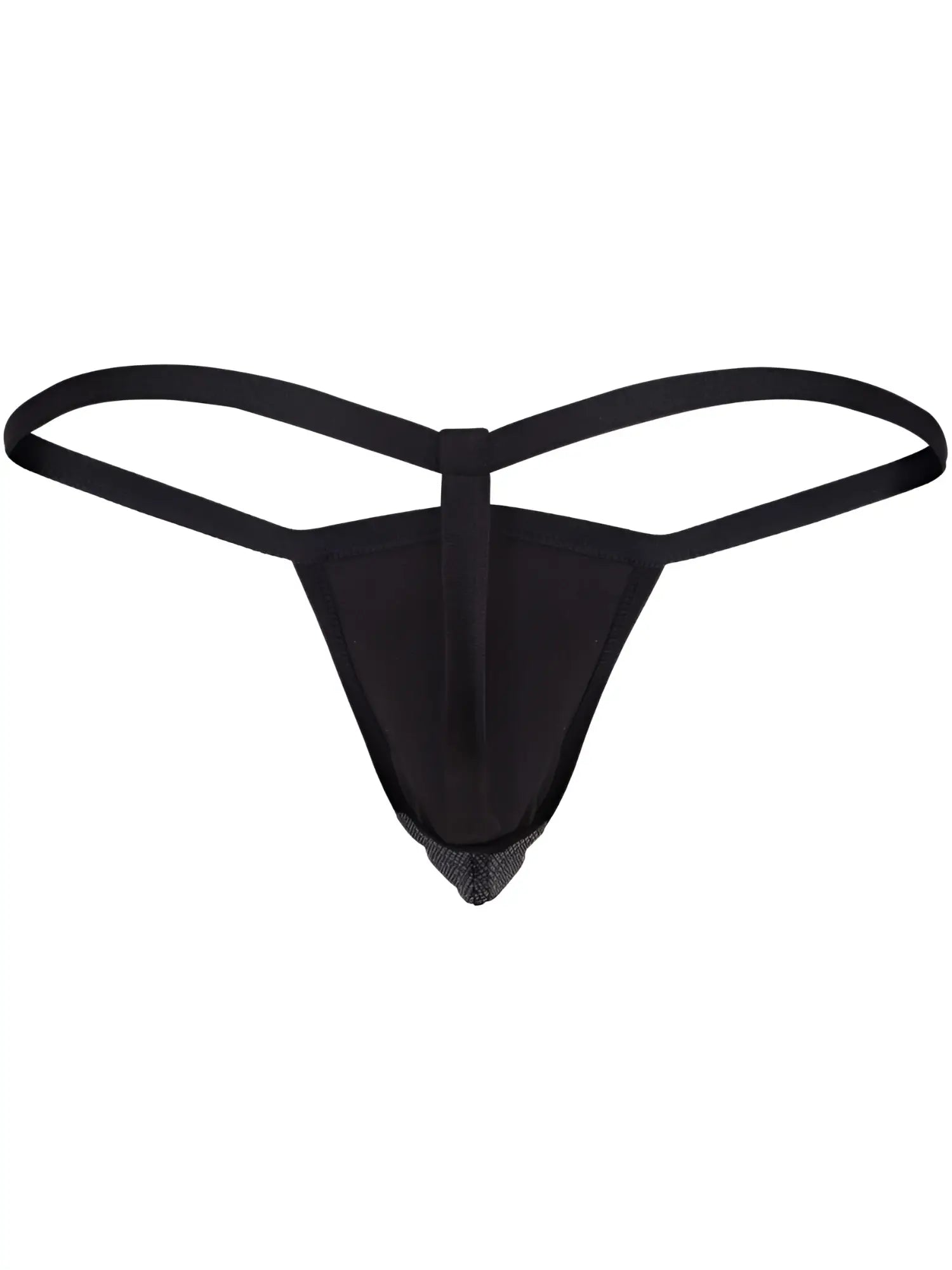 Clever 26047 Atlas black G-string featuring a minimal, modern strap design with a textured front pouch.