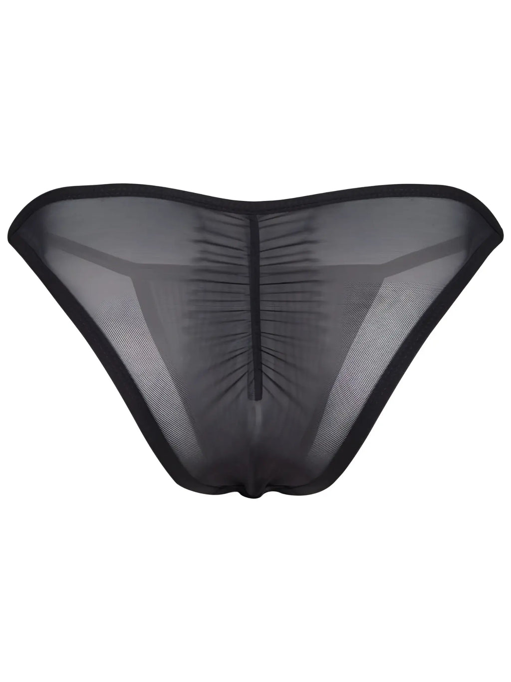 Clever 26057 Eos bikini in black. Sheer mesh fabric, minimalist style with a center-back seam for a contoured fit.