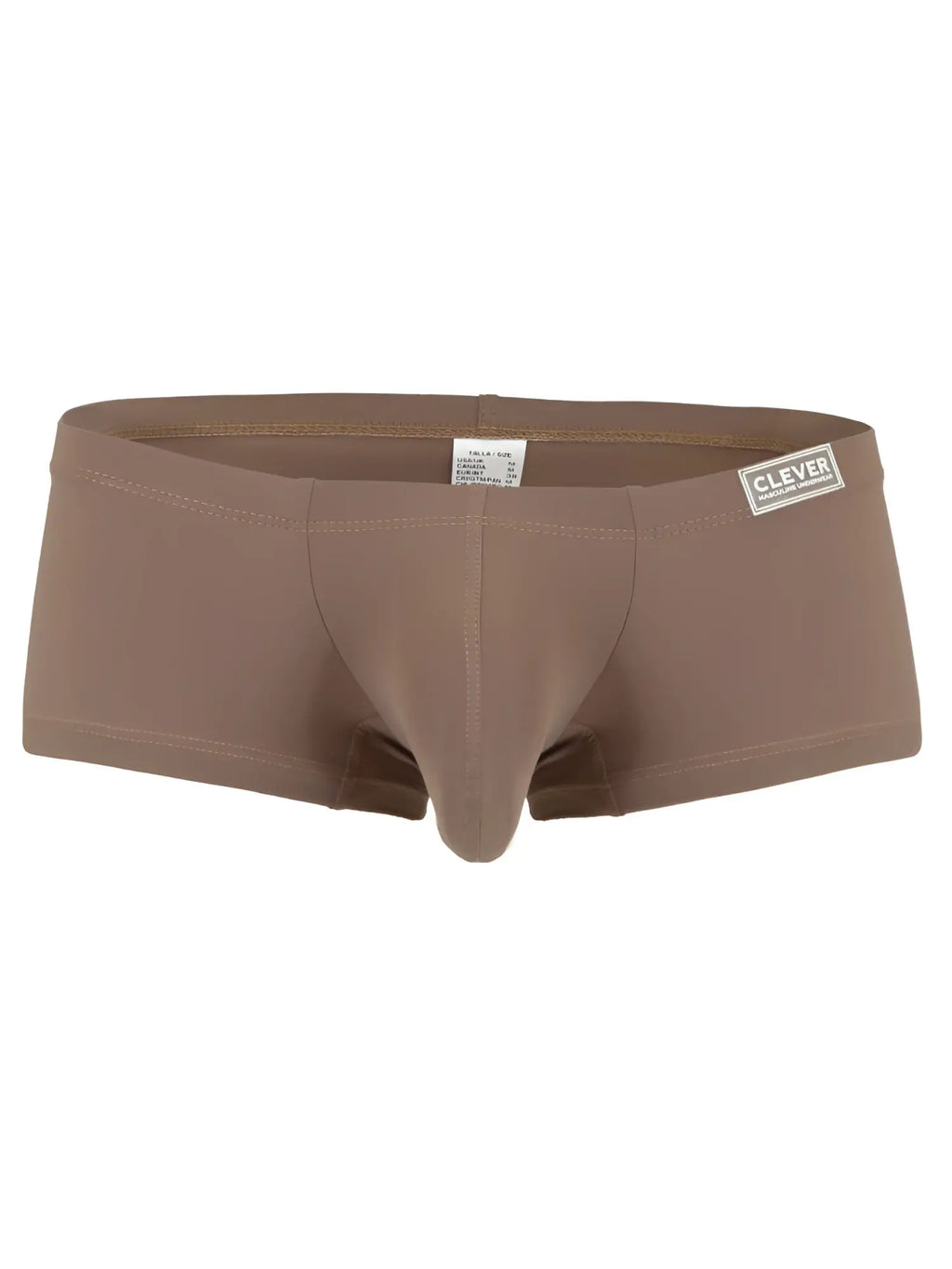 Brown clever 26068 3pk australian latin trunks with smooth form fitting fabric and subtle seam detail in multi-colored