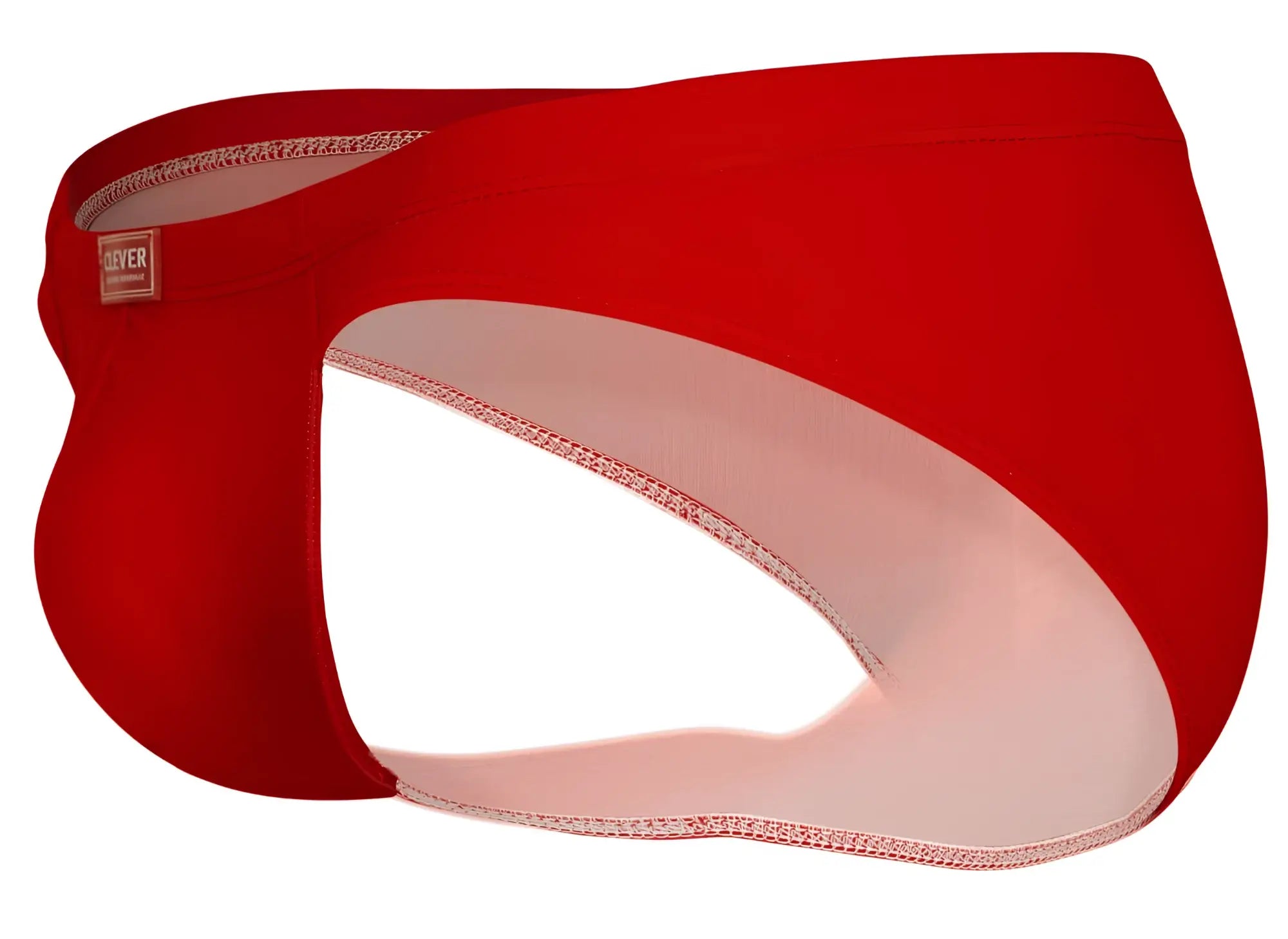 Red men’s briefs clever 519967 7pk with light pink interior lining and stitched edges in multi-colored pack
