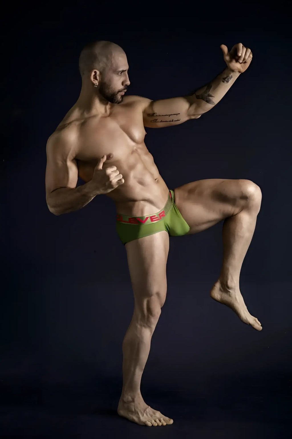 Green boxer briefs with red ever branding from clever 519968 3PK australian latin briefs in beige blue green colors