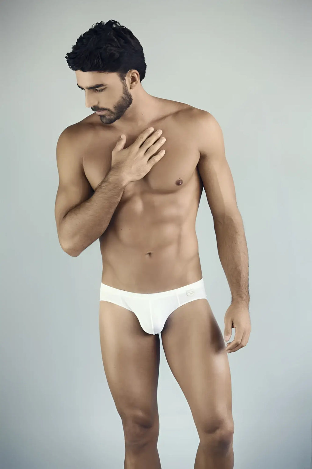 White clever 5373 australian latin briefs with a subtle logo waistband designed for comfort and style