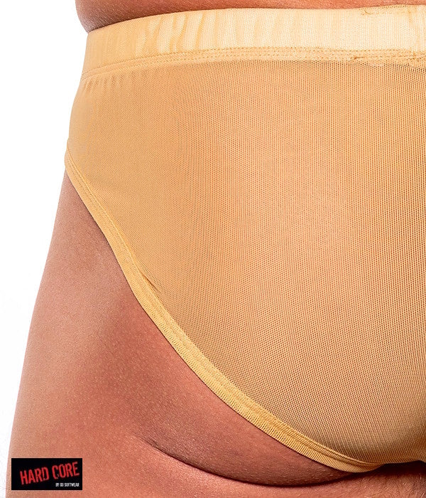 Hard Core 3122 Men's Intimates Nude Mesh Bikini - Nude