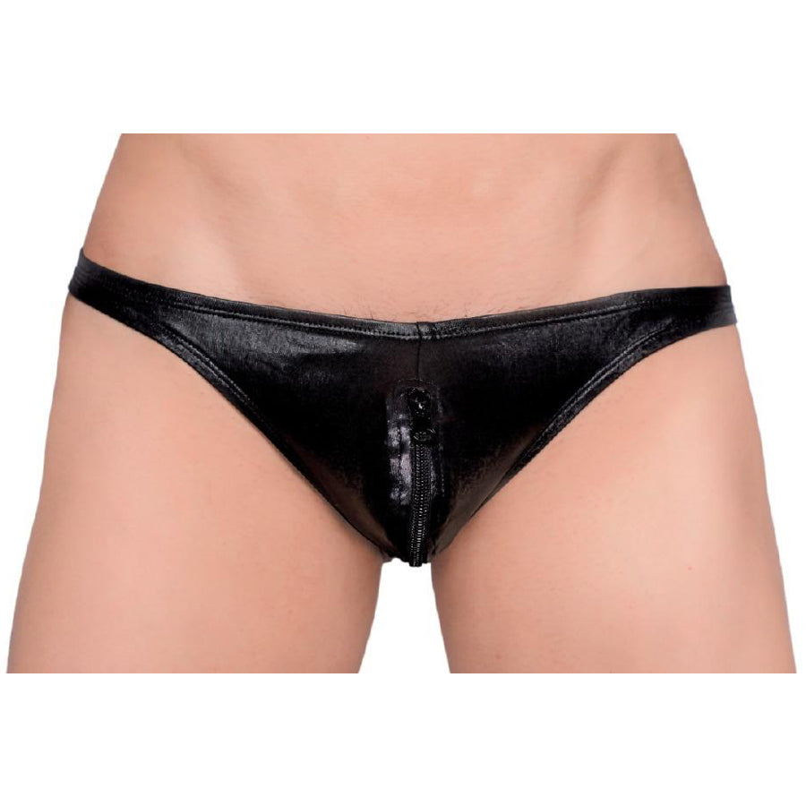 Tartarus Men's Coated Low Rise Faux Leather Thong