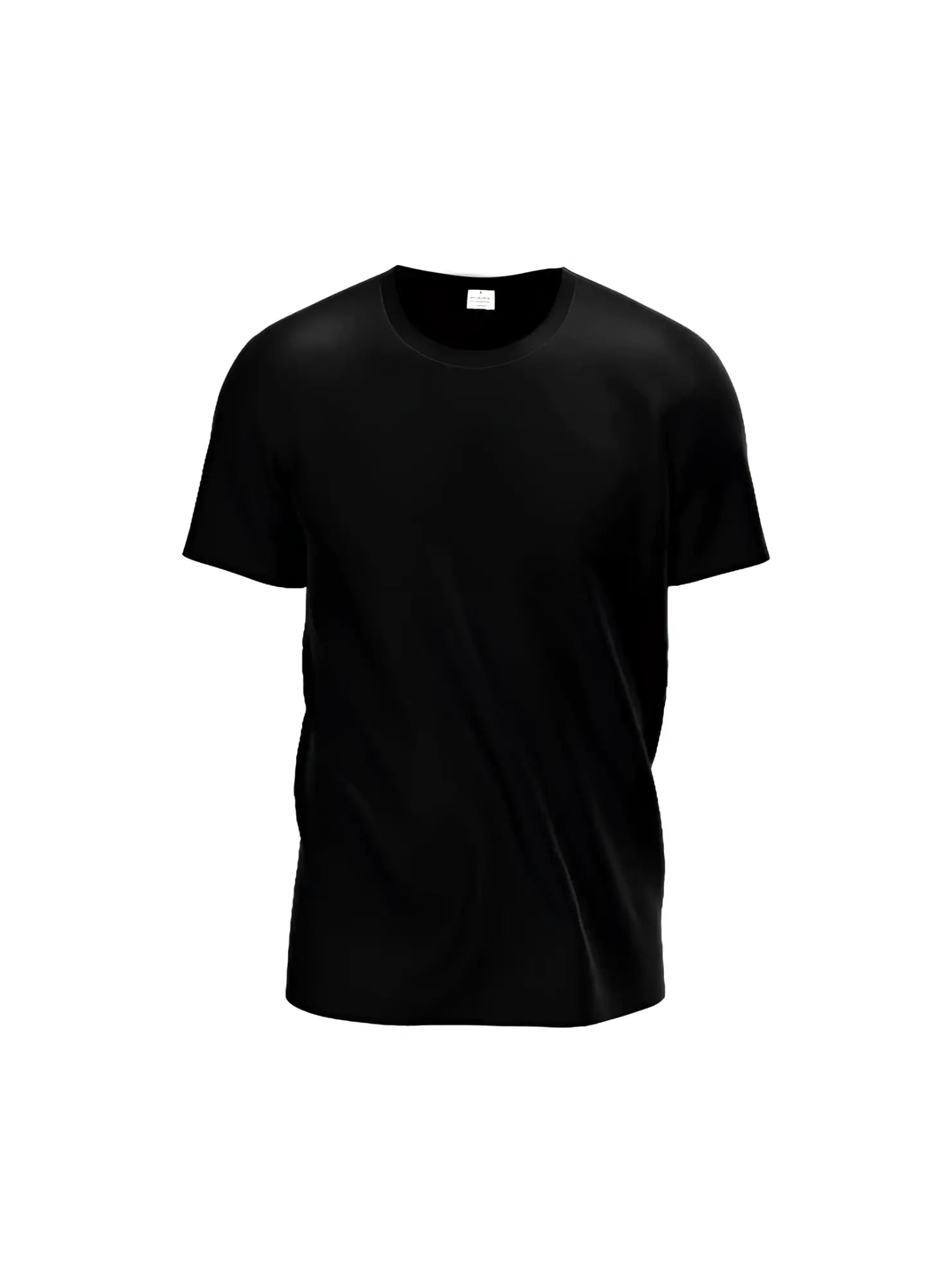 Black cotton short-sleeved crew neck t-shirt perfect for casual wear and everyday comfort
