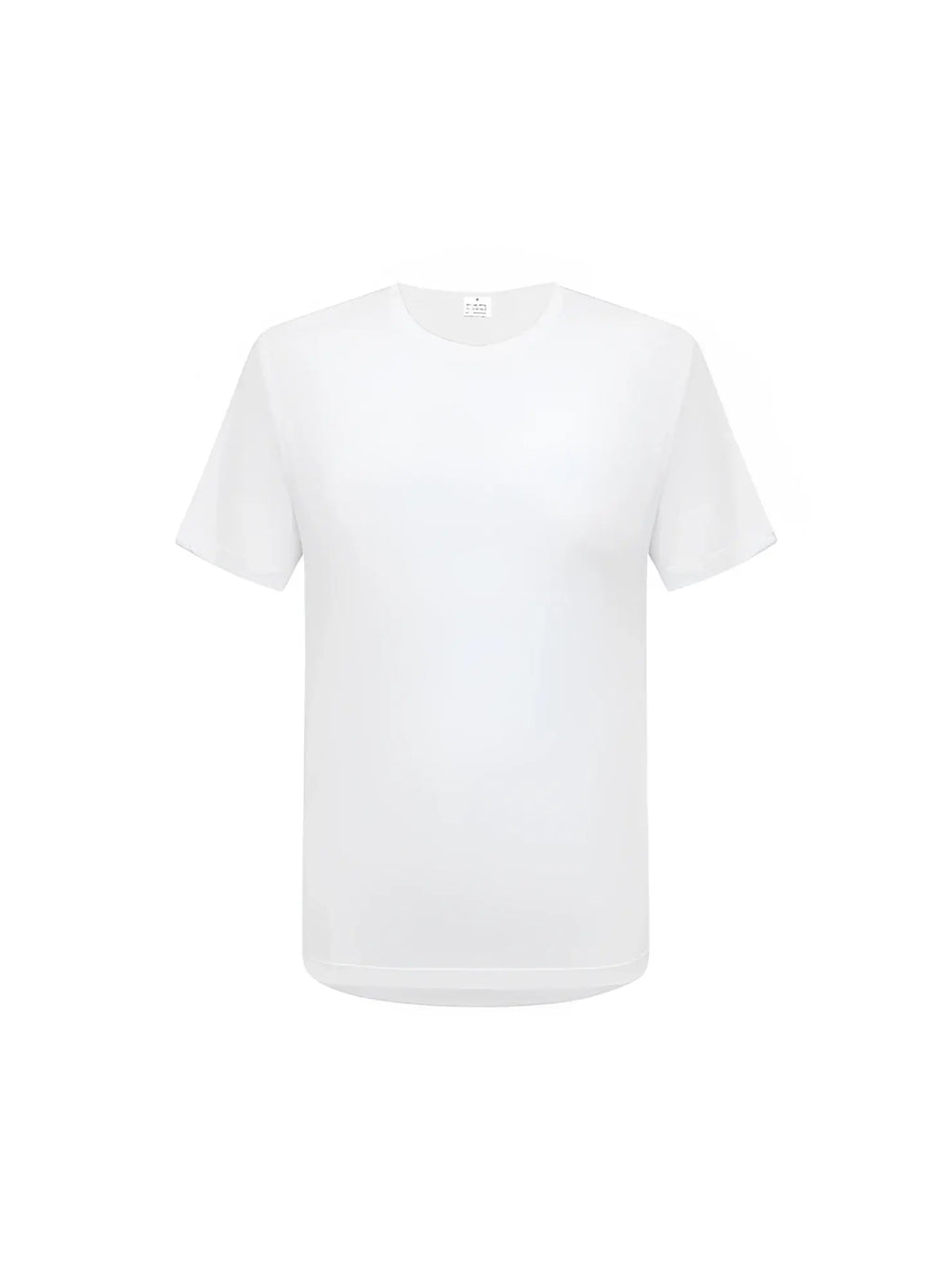 White crew neck t-shirt with short sleeves made of soft cotton fabric for comfortable everyday wear