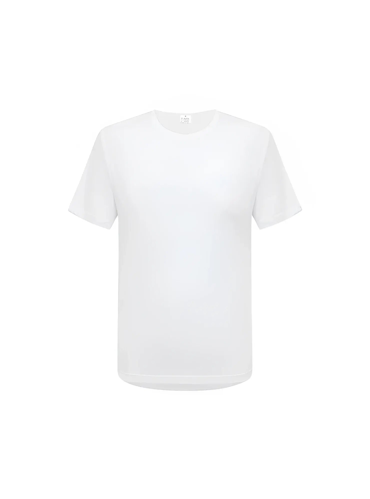 White crew neck t-shirt with short sleeves made of soft cotton fabric for comfortable everyday wear