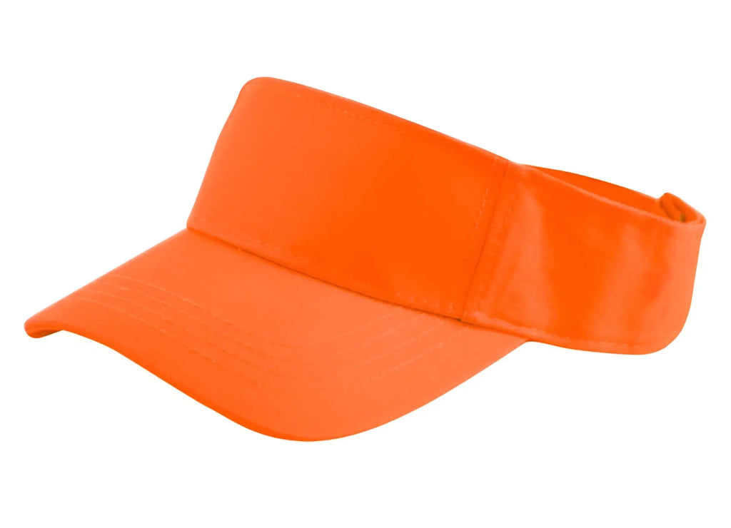 Bright orange cotton solid color visor with smooth fabric material and classic simple design