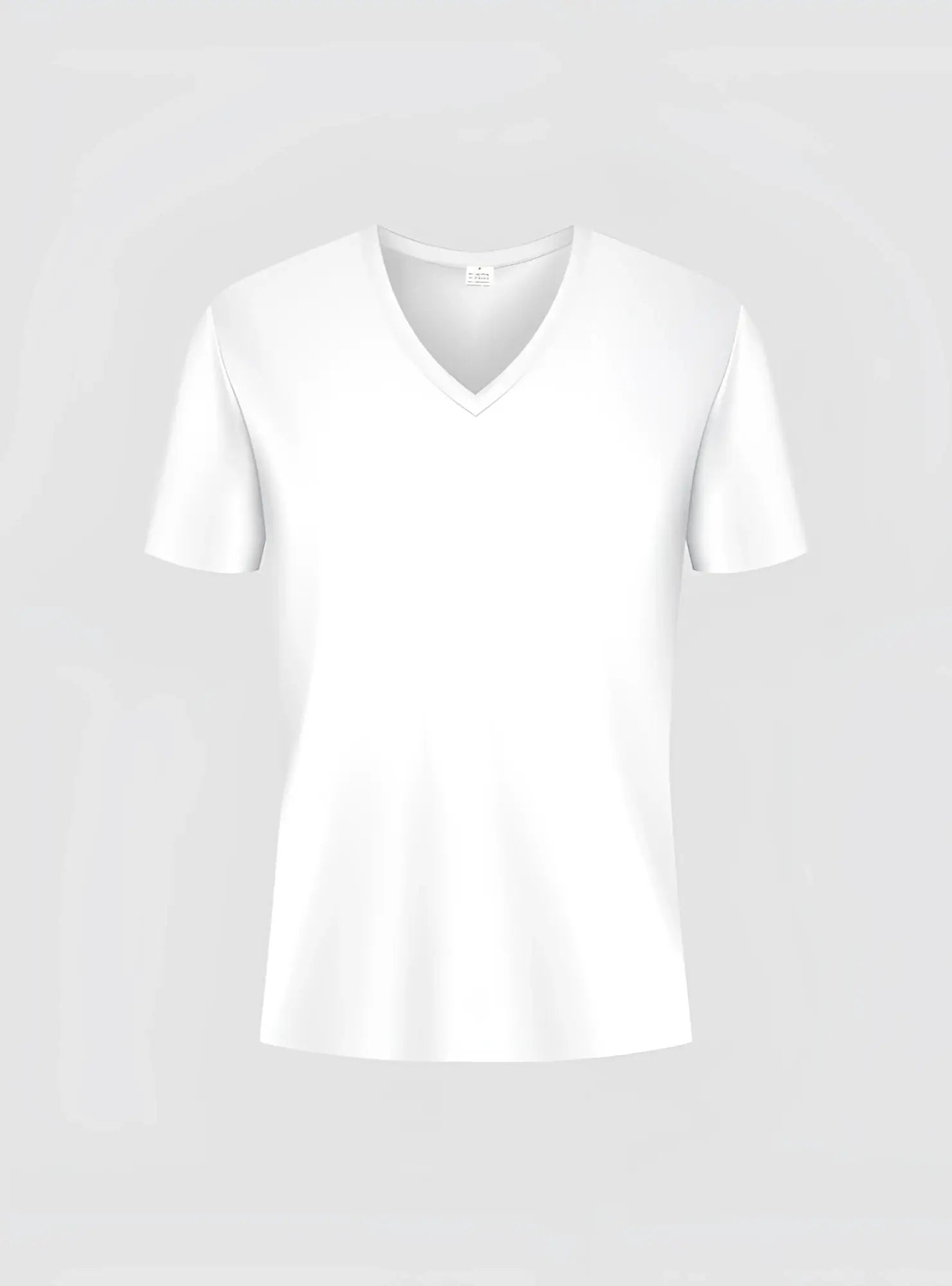 White cotton v neck short-sleeved t-shirt featuring a classic fit perfect for casual wear