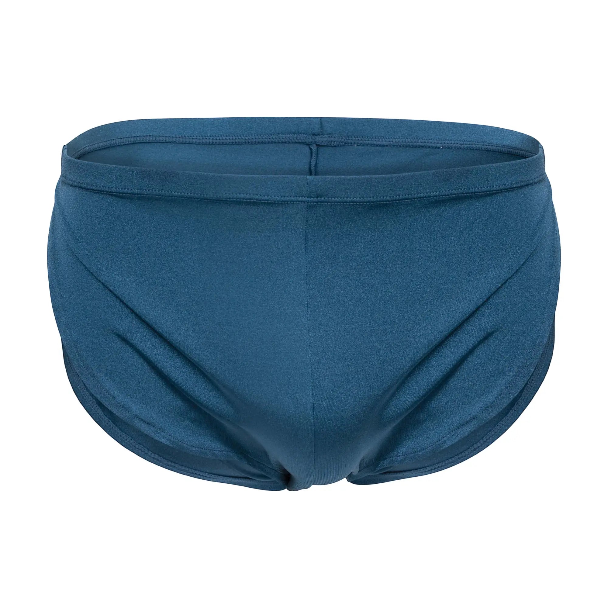 Cover male cm109 boxer solid navy blue swim trunks with smooth stretchy fabric and seamless design