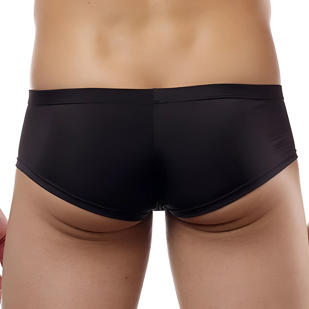 Black smooth-fitting brief with sleek minimalist design by cover male cm113 bikini brief for comfortable wear