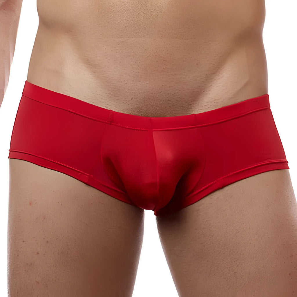 Red men’s bikini briefs cover male cm113 with smooth form-fitting design for comfortable everyday wear
