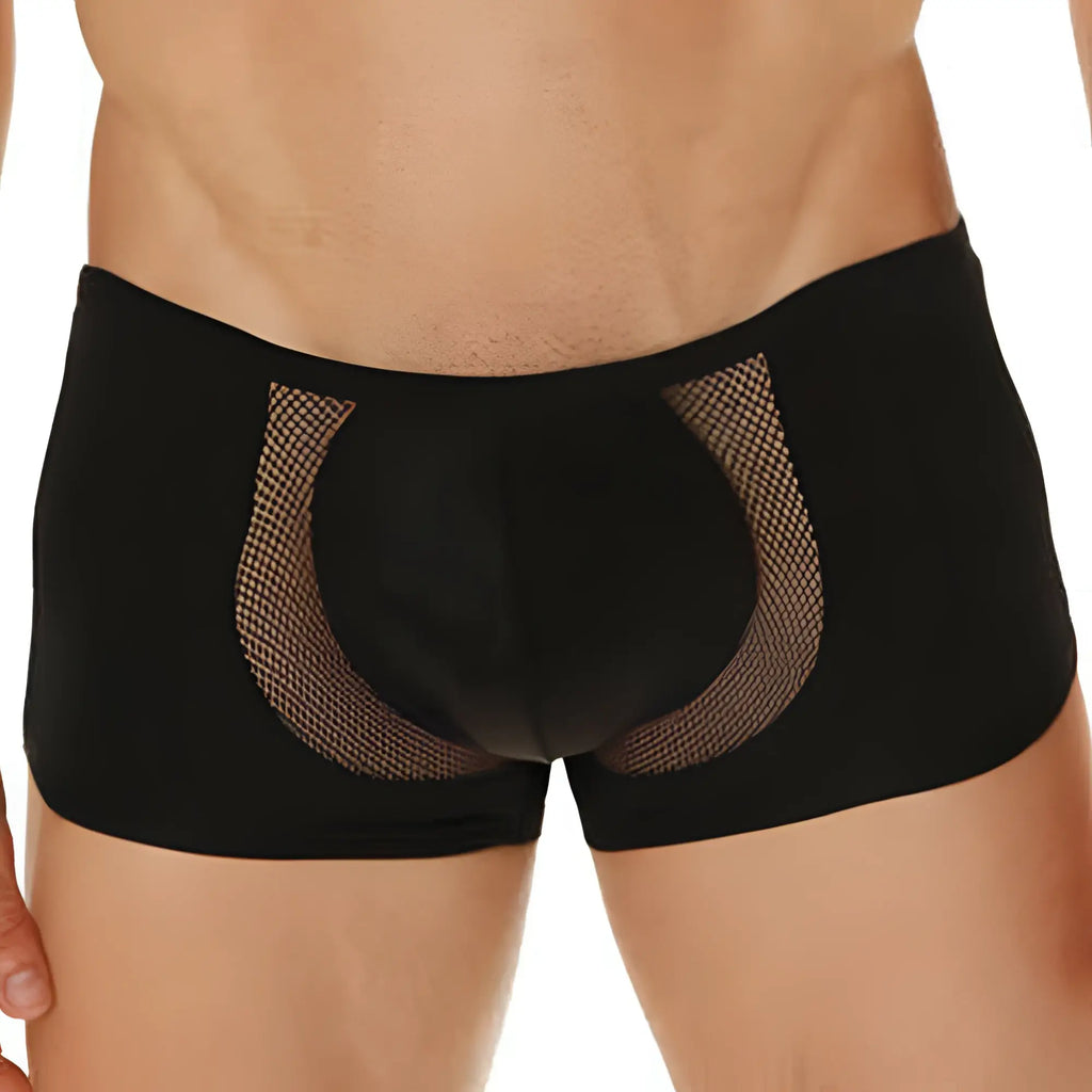 Black Cover Male CM206 boxer briefs with mesh panel design for breathability and support