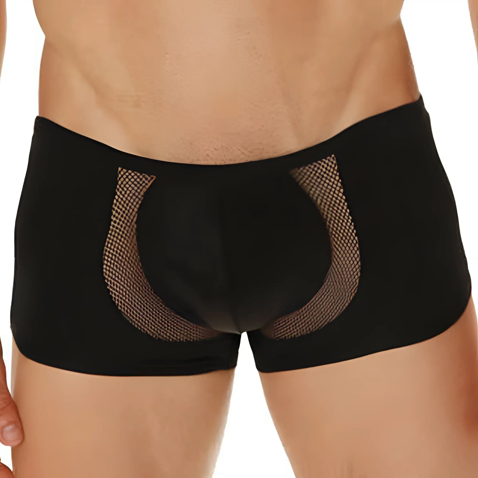 Black Cover Male CM206 boxer briefs with mesh panel design for breathability and support