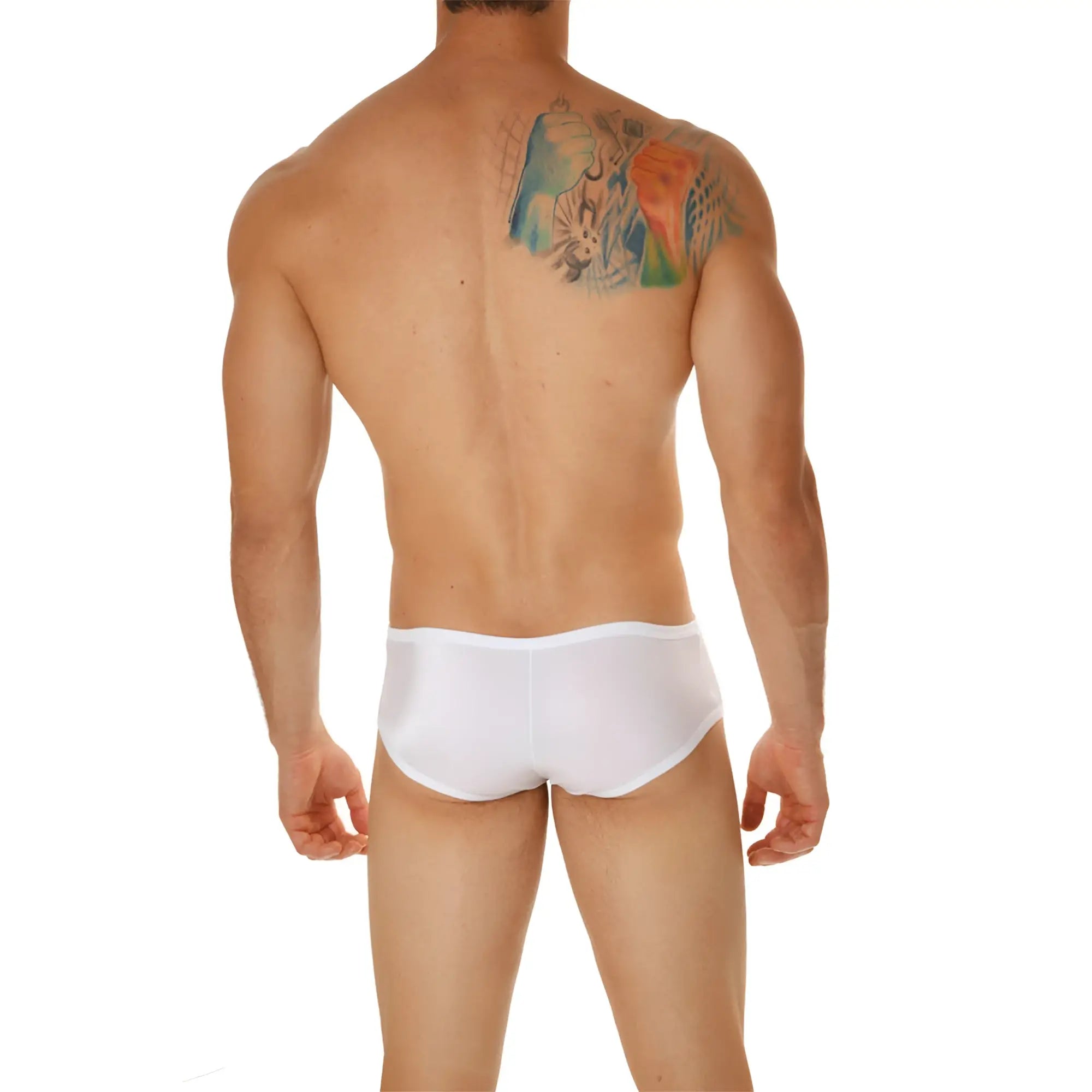 White briefs cover male cm208 with smooth form fitting design for comfortable everyday wear