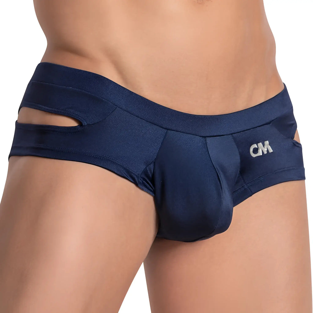 Navy blue cover male cme027 jockstrap briefs with side cutouts and contoured design for men’s comfort and support