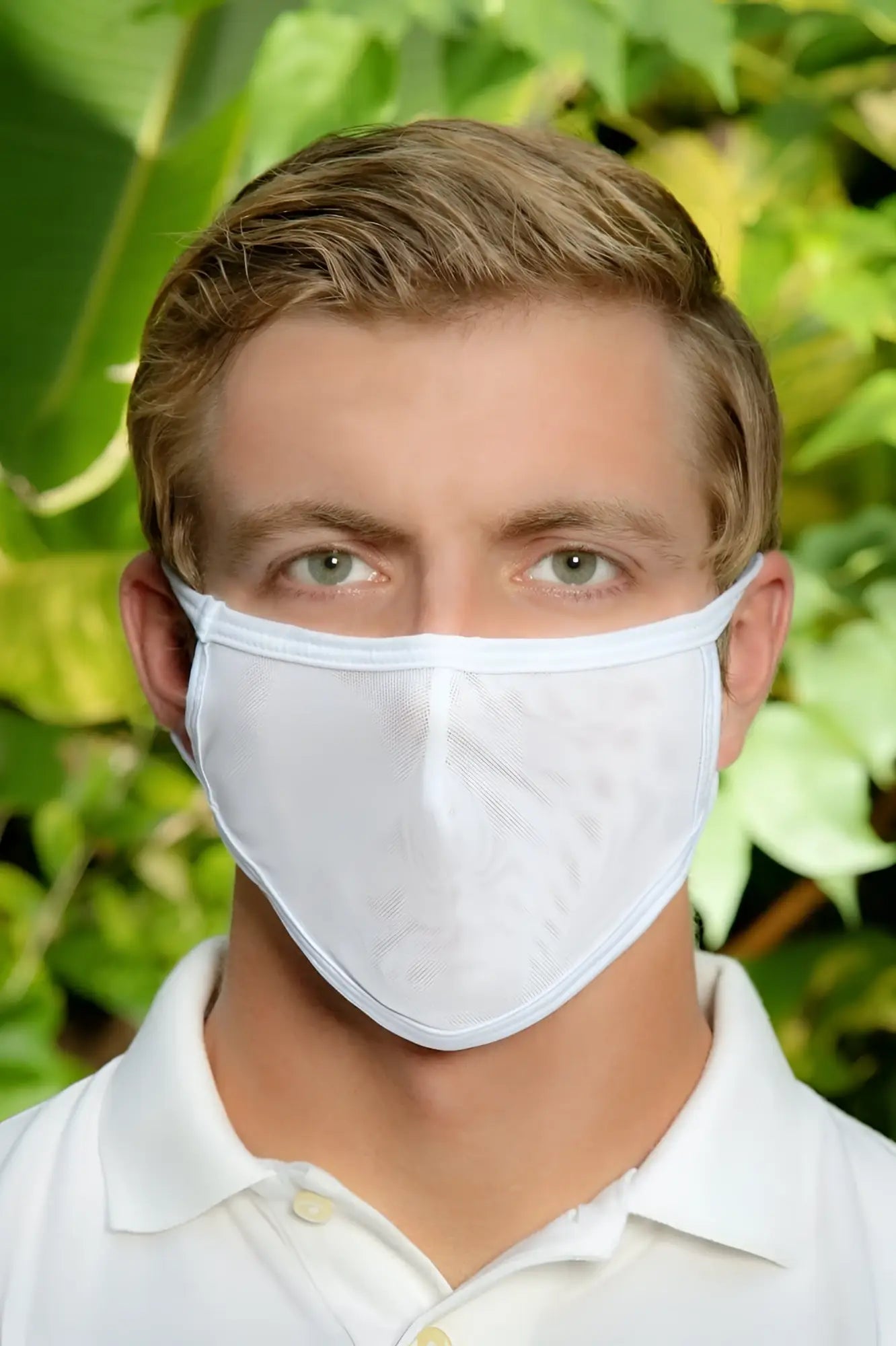 White mesh face mask cover male TAP003 accessory with elastic ear loops for comfortable wear
