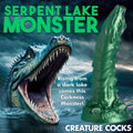 Metallic green Creature Cocks Cockness Monster silicone dildo featuring creature-inspired textures and an aquatic base.