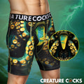 Creature Cocks Monstropus boxer briefs featuring a green and black tentacle print with a 3D padded pouch.
