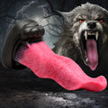 Creature Cocks Wolf's Lick silicone dildo, featuring a black base with a textured, long pink tongue.