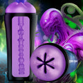 Creature Cocks Wormhole Alien stroker features a black casing and purple textured interior against a space background.