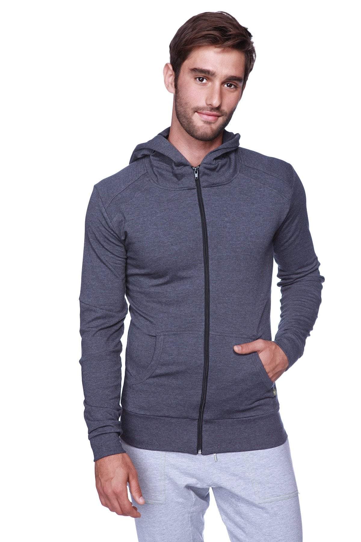 Figurbetonter Crossover Yoga Track Performance Hoodie (Anthrazit)