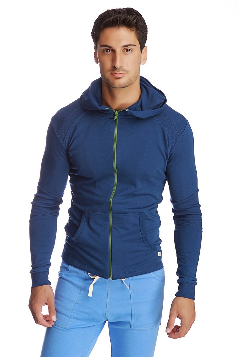 Formgeschnittener Crossover Yoga Track Performance Hoodie (Royal)