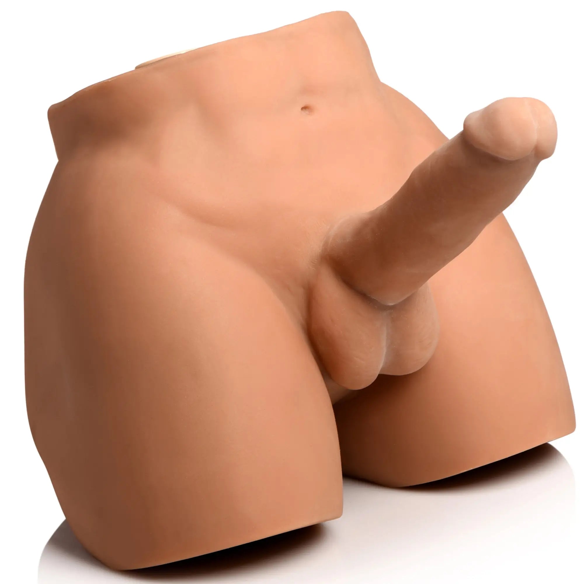 Curve Toys auto-squeezing and vibrating male masturbator in a realistic skin-tone torso design.