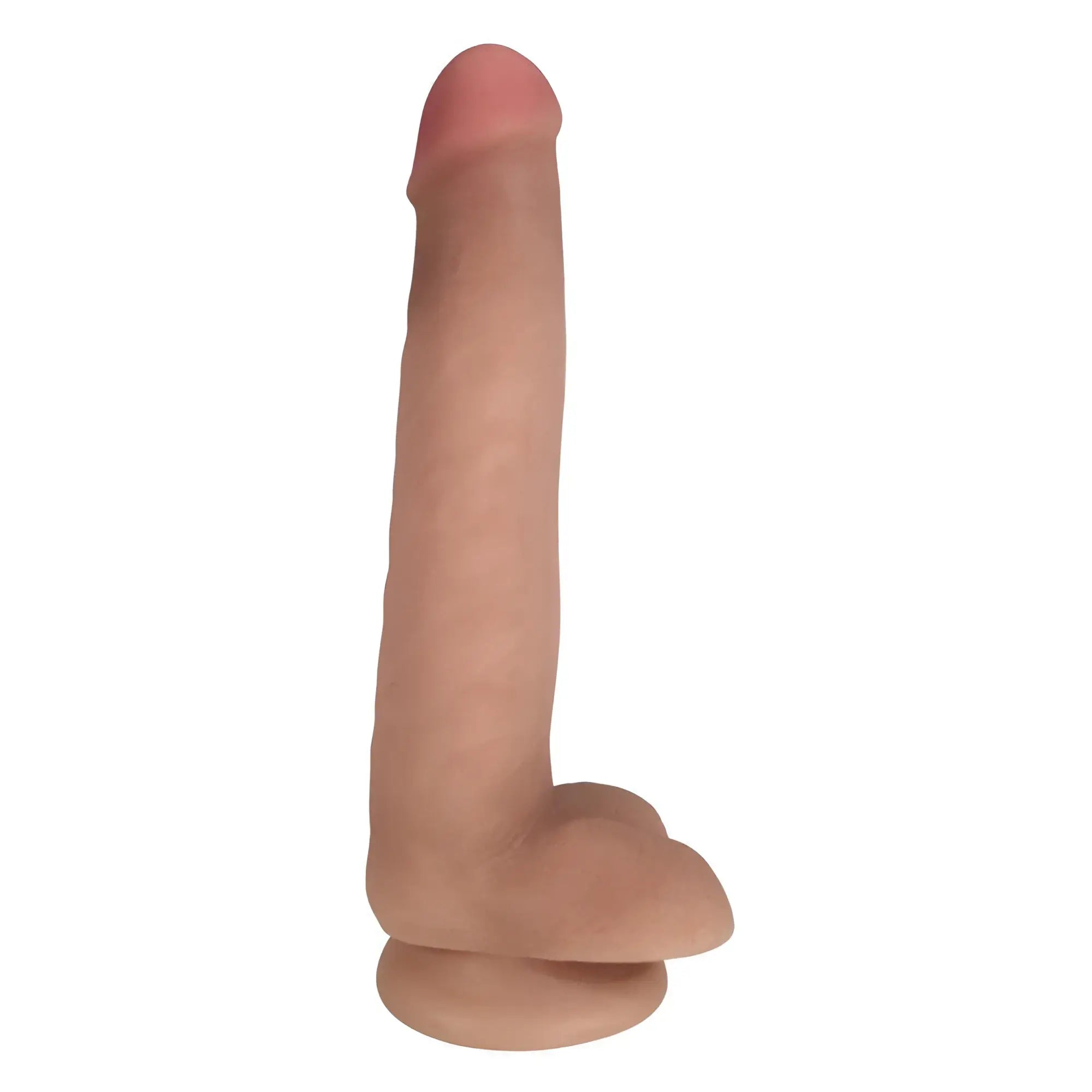 Curve Toys Easy Riders 8-inch realistic flesh-toned dual density dildo with balls and a suction cup base.