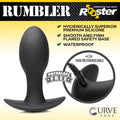 Curve Toys Rumbler: A matte black, silicone, vibrating butt plug with a flared base and USB charging capability.