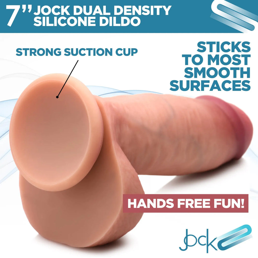 Curve Toys 7-inch realistic dual-density silicone dildo with integrated balls and a strong base suction cup.