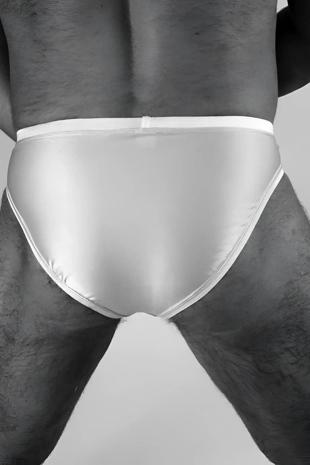 Cut2medesigns peek a crotch french bikini underwear nude size s in white satin with smooth glossy finish and stitched edges