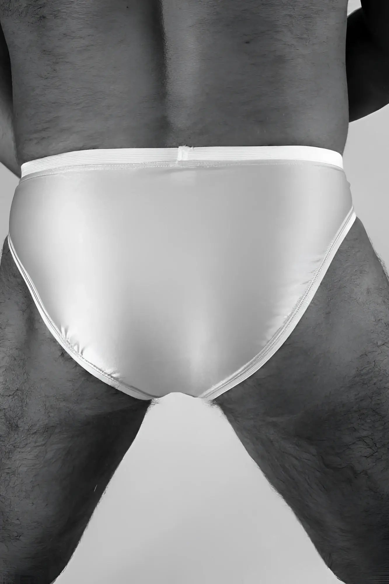 Cut2medesigns peek a crotch french bikini underwear nude size s in white satin with smooth glossy finish and stitched edges