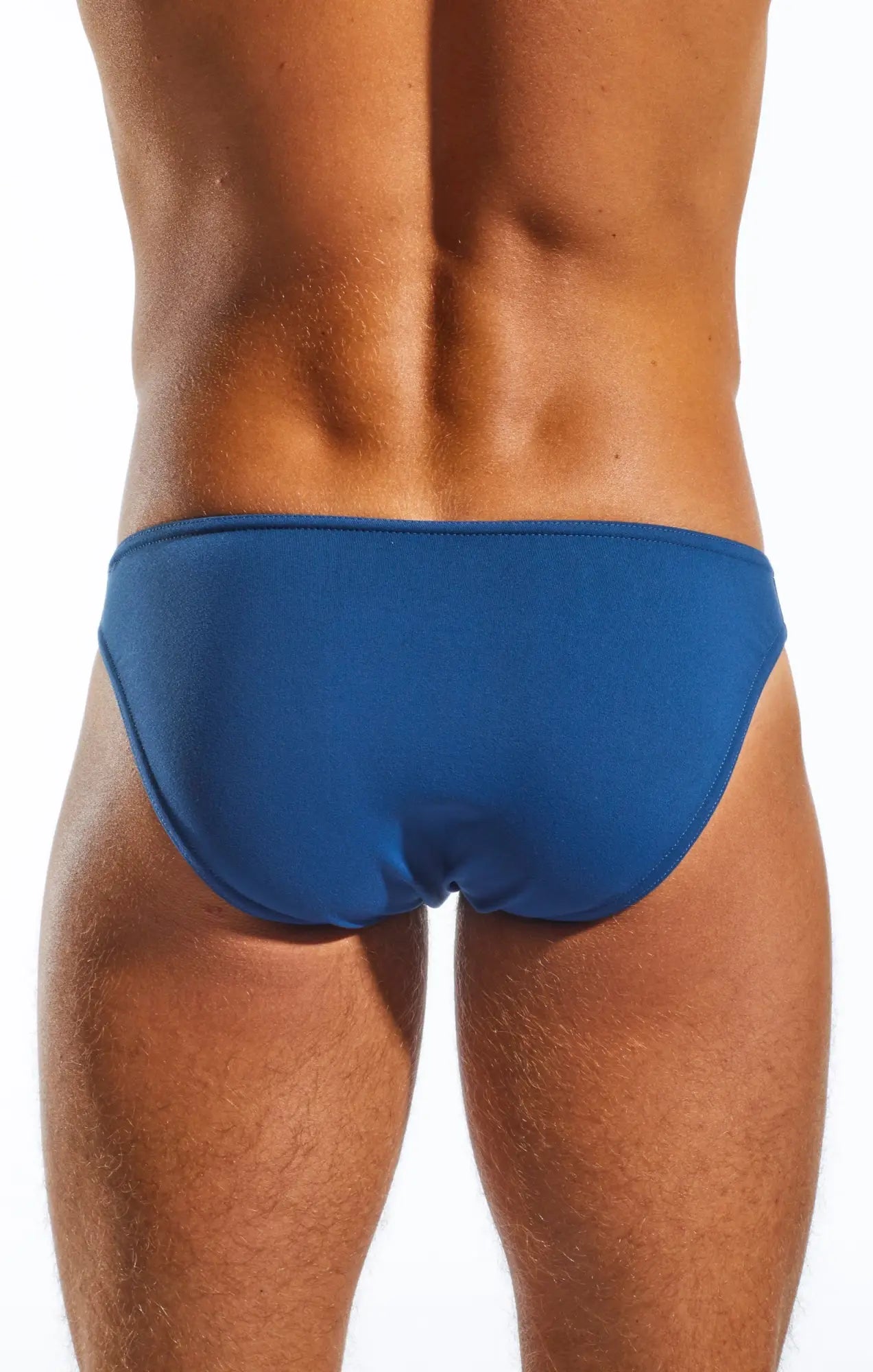 Blue men’s swim trunks cx01 brief made of quick-dry fabric ideal for swimming and beach activities