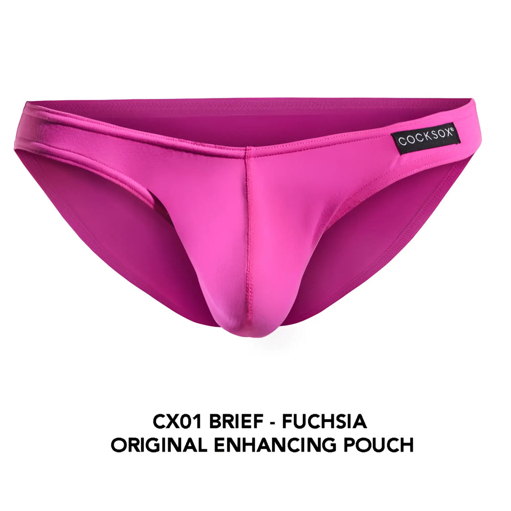Fuchsia cocksox cx01 brief with smooth form-fitting design and original enhancing pouch for comfortable support