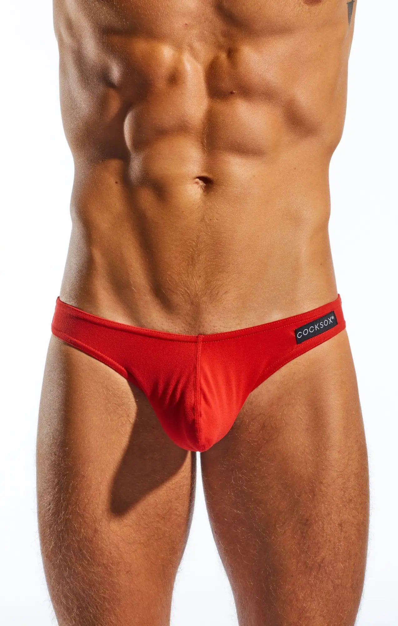 Red cockson cx01 brief with sleek form-fitting design and smooth fabric for comfortable everyday wear