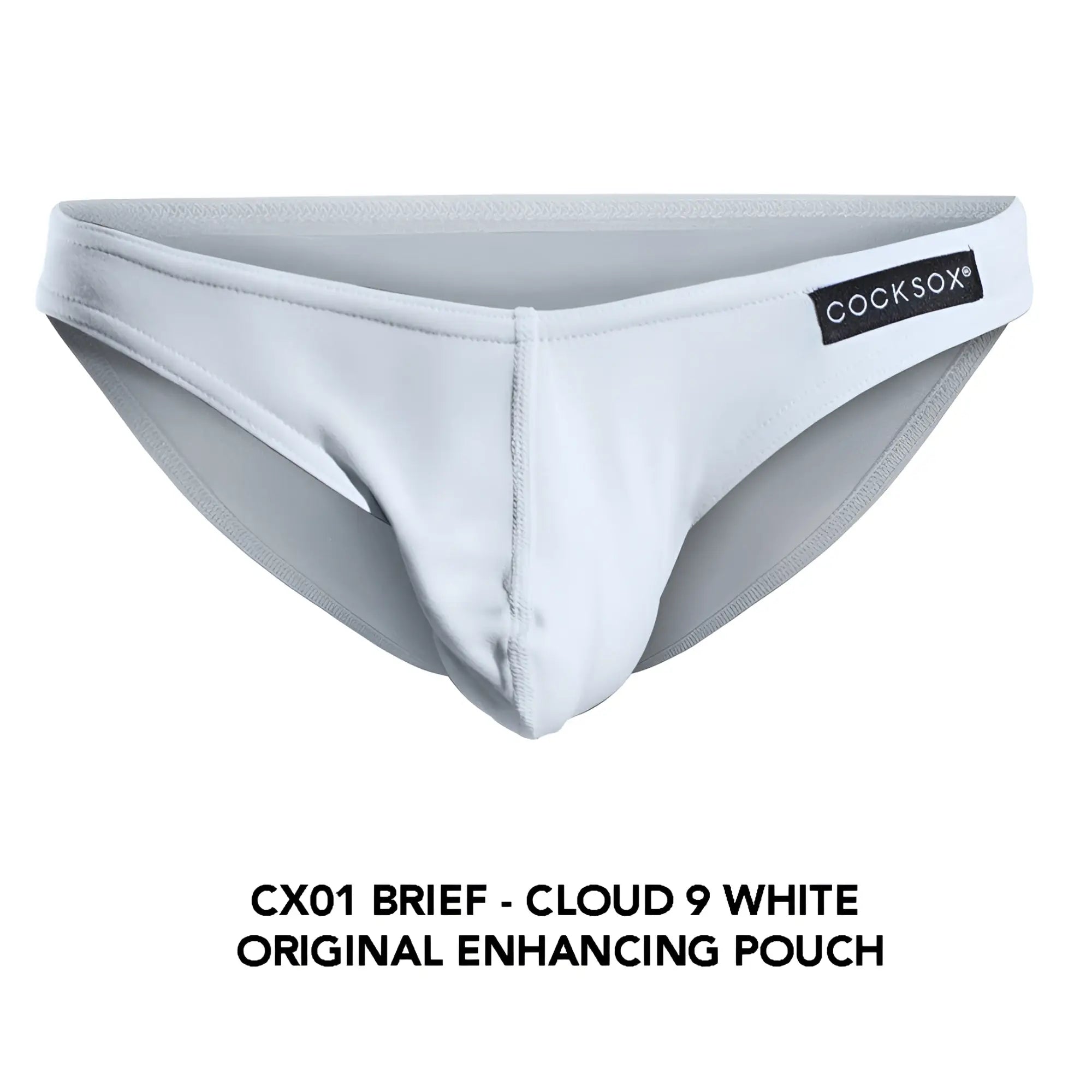 White cocksox cx01 brief with cloud 9 white original enhancing pouch design for comfortable support
