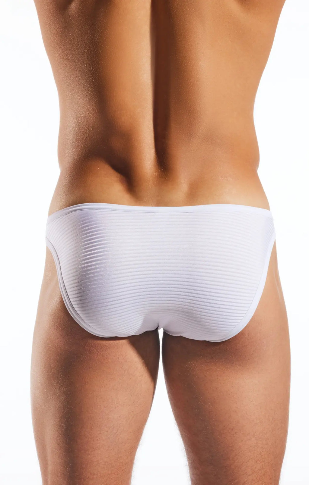 White semi-sheer ribbed briefs cx01lux with a snug contoured fit for comfortable everyday wear