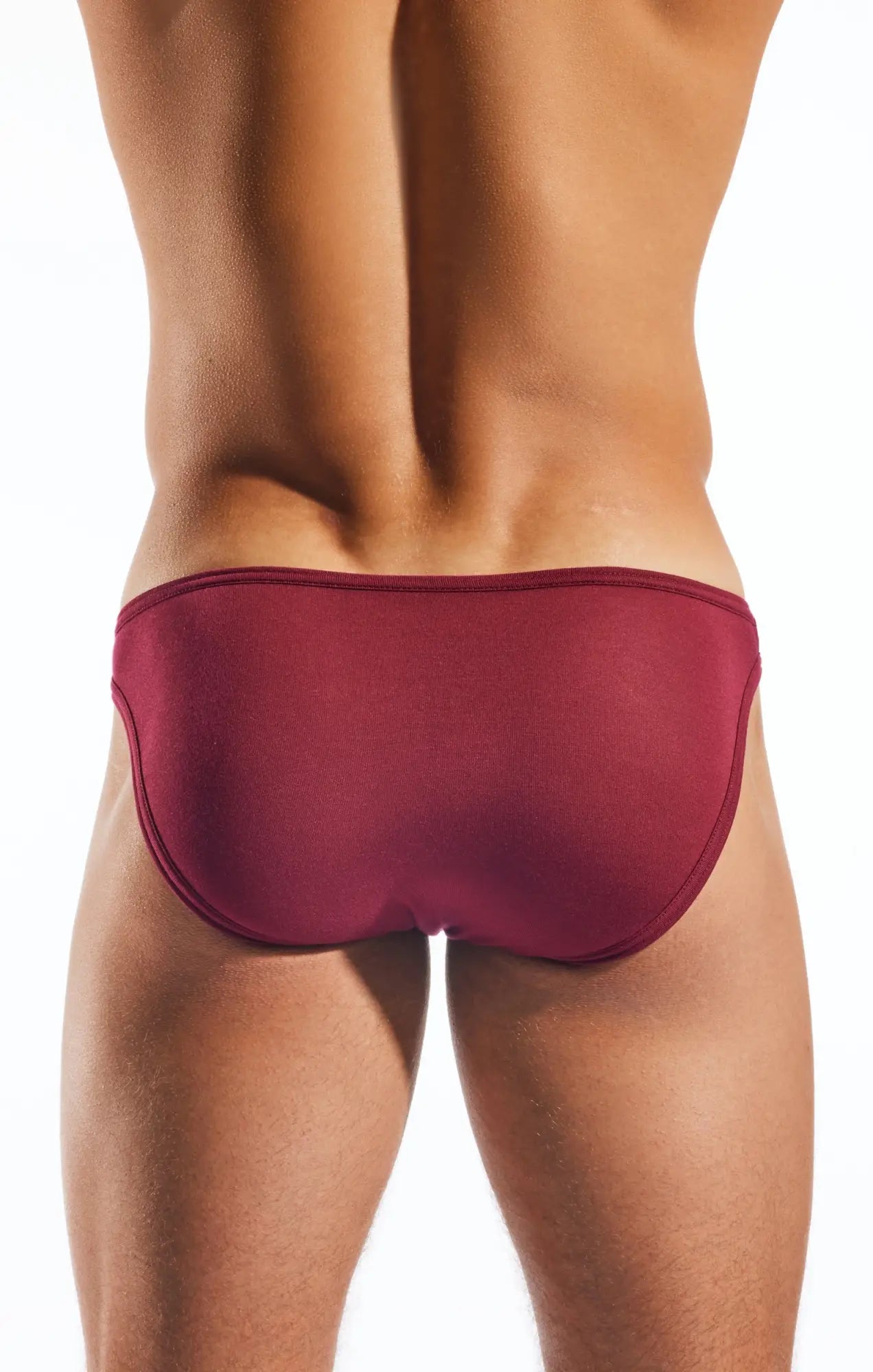 Cx01md brief sleek deep red swim trunks with smooth form-fitting fabric and clean seams for comfortable wear