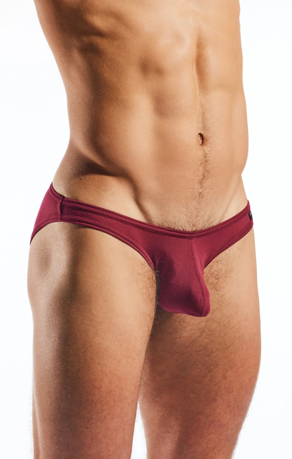 Cx01md brief maroon men’s brief with smooth form-fitting fabric and subtle brand tag on the waistband