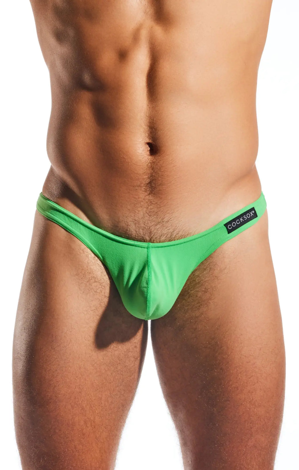 Bright green cockson brand cx05 thong with sleek minimalist design showing front side of the product