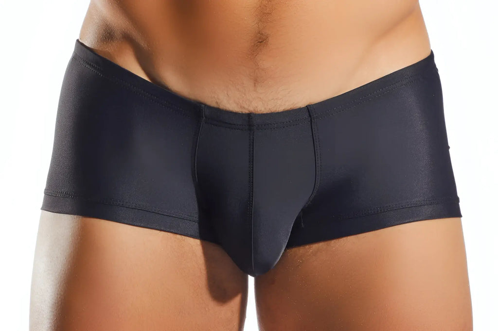 Black cx08 swim trunk men’s briefs with smooth stretchy fabric and contoured design for comfortable wear