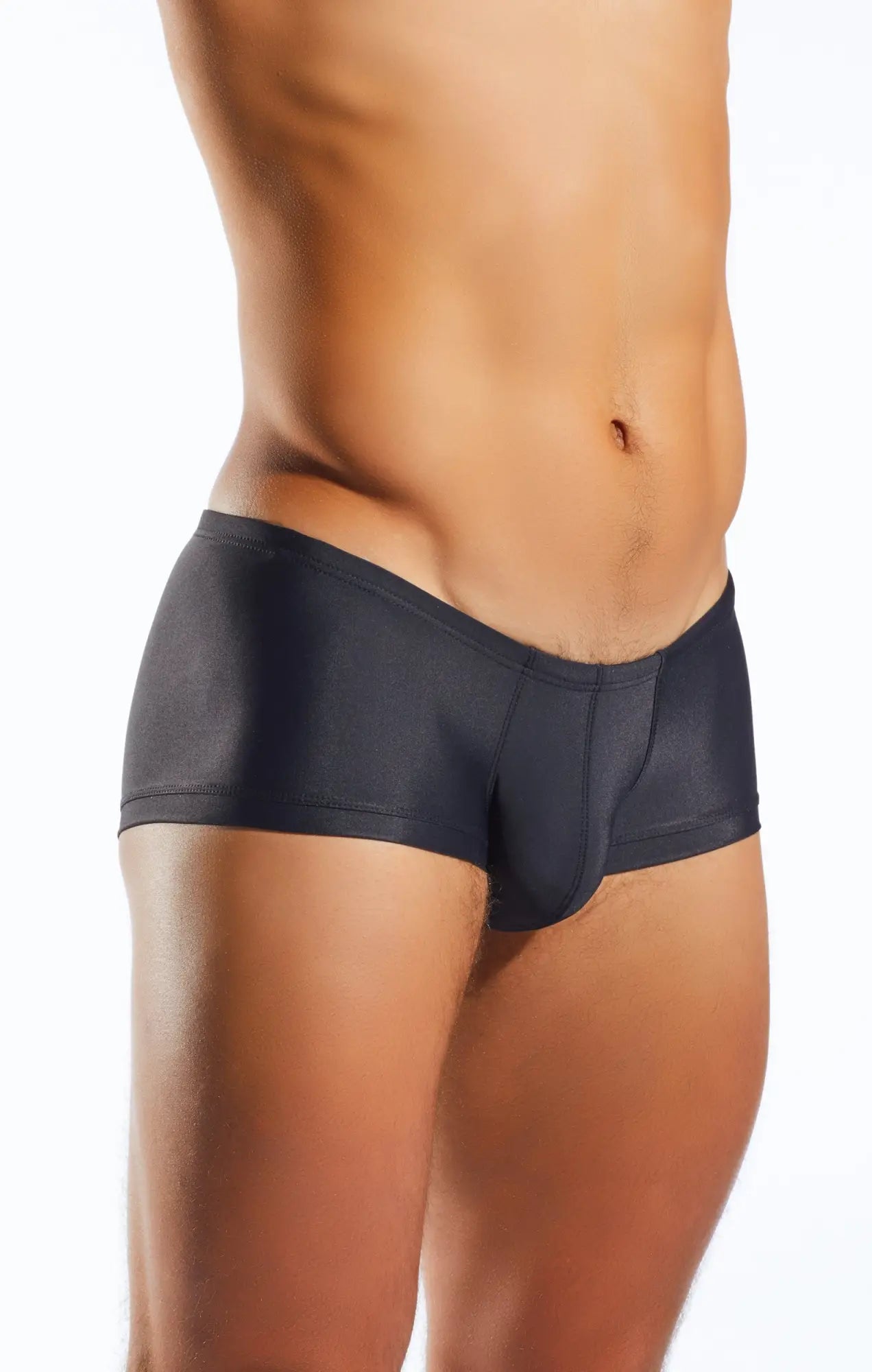 Black cx08 swim trunk men’s briefs with smooth stretchy fabric and contoured design for comfortable fit