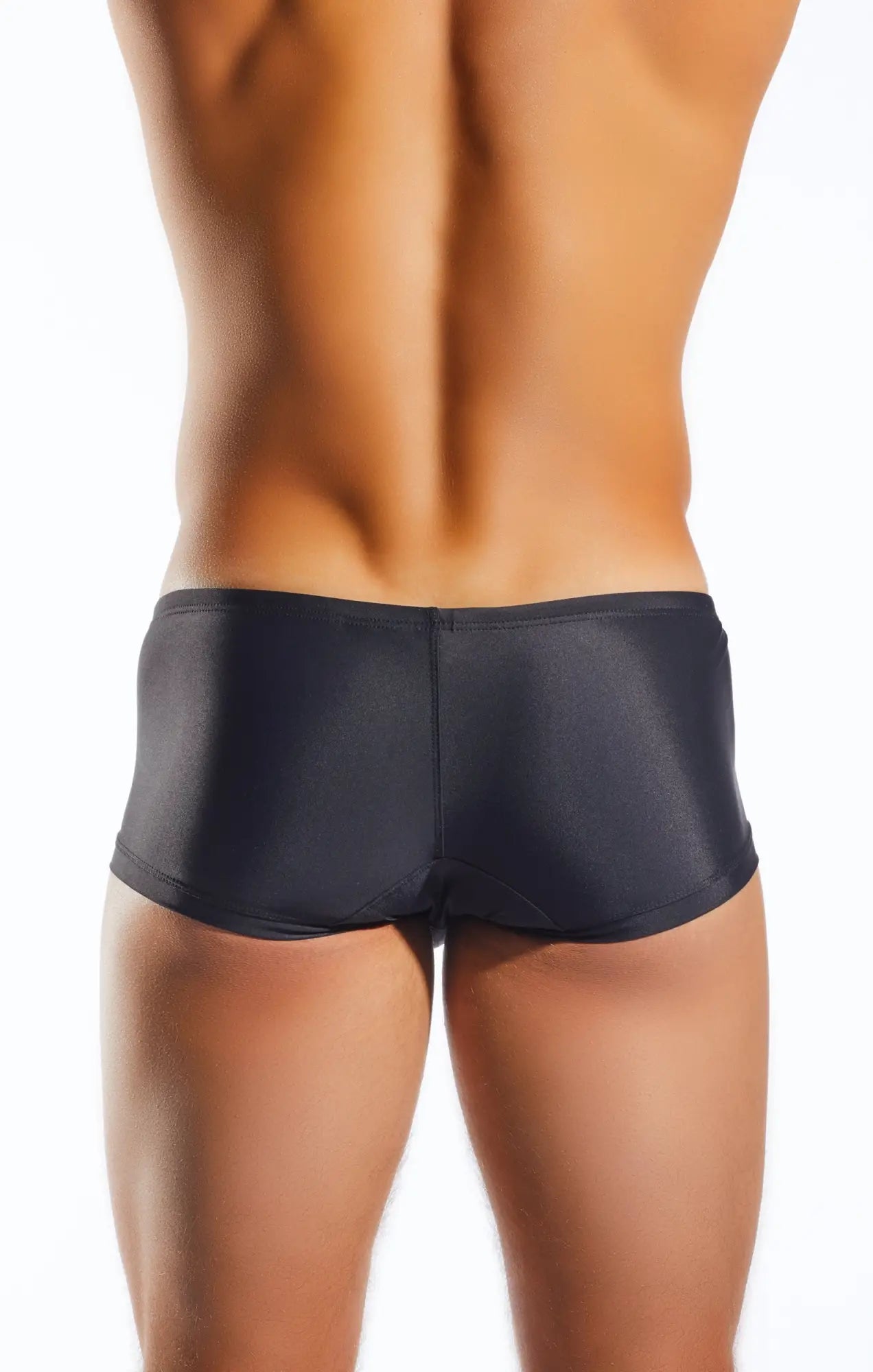 Cx08 swim trunk black sleek form-fitting with subtle sheen and tailored cut for swim and beach use