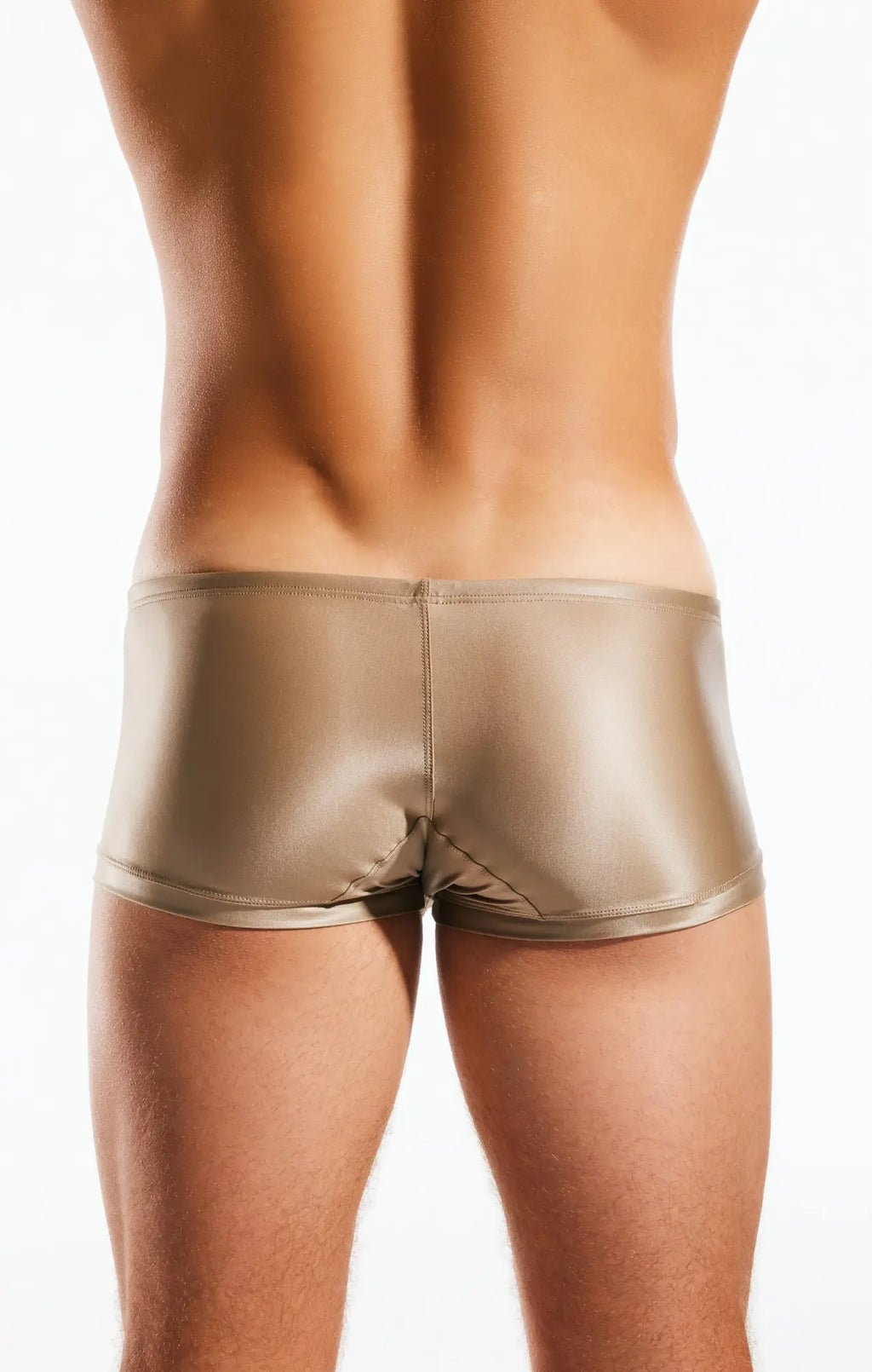 Cx08gs swim trunk shiny metallic gold briefs with sleek form-fitting design made for swimwear use