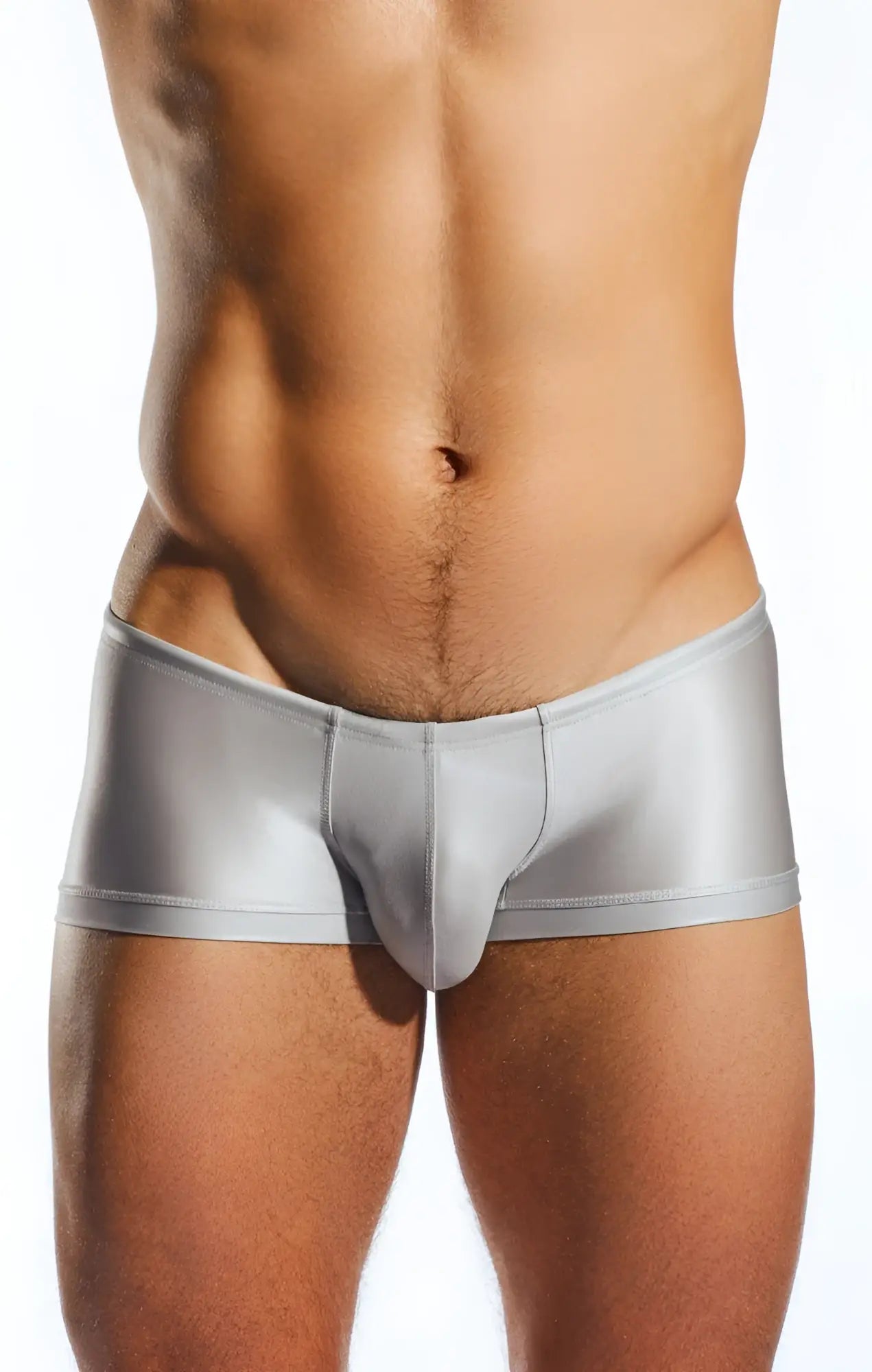Cx08gs swim trunk silver metallic briefs with a sleek form-fitting design for swimming and beachwear